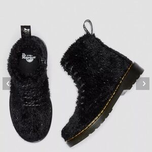 Dr. Martens Black Faux Fur  Boots